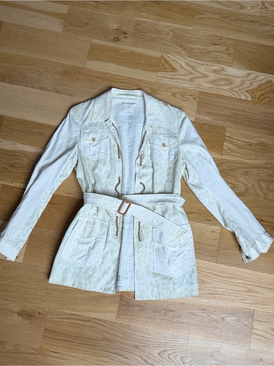 Roberto Cavalli Jackets & Blazers - Roberto Cavalli Vintage Y2K Leopard Chain Trim Safari Jacket Belted S